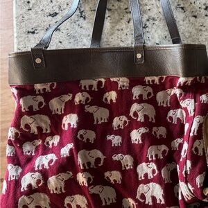 Thirty-One Red and Brown Elephant Tote